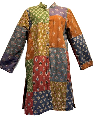 Nwt SACRED THREADS hippy batik boho pocket patch cotton lined JACKET COAT TOP M - Image 1 of 4