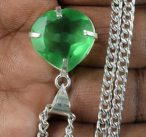 18,80 ct natürlicher Herzform Smaragd zertifiziert Edelstein neuestes Design Anhänger - Bild 1 von 7