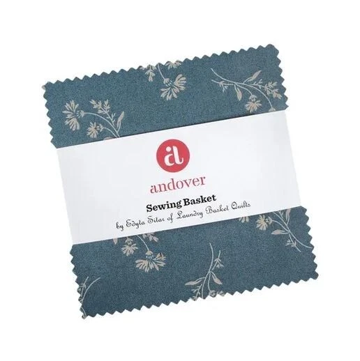5" Charm Pack Squares - Sewing Basket Edyta Sitar Andover Cotton Fabric M522.21 - Image 1 of 1