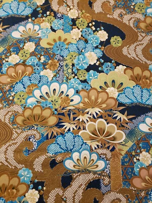 Cotton Fabric 42" x 1+ yd Legacy Studio Screen Print D#8618  Kimono Collection - Image 1 of 4