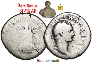 Ancient Roman Empire Coin Silver Denarius Domitian 81 - 96 AD Authentic #31201 - Picture 1 of 3