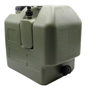 Plastic Fresh Water Carrier Container & Soap Dispenser 20L (Green Tap Fishing)
