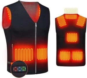 Heated Vest Bodywarmer Gilet for Men Women USB Heating Clothes Large Black - Picture 1 of 6