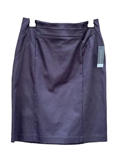 Worthington High-Waist Sateen Pencil Skirt Solid Black 8 M workwear cotton NWT - Picture 1 of 7