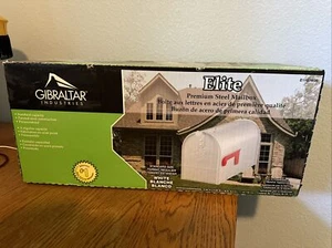 Gibraltar Elite WHITE Medium Galvanized Steel Post Mount MAILBOX E1100W00 Fj - Picture 1 of 5