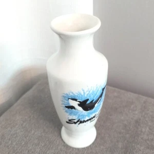 Vintage Shamu Sea World Vase White Orca Whale Theme Park Tiawan - Picture 1 of 9