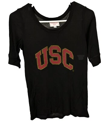 USC Trojans Women's XS Black Round Neck T-Shirt by Stadium Chic - Image 1 of 4
