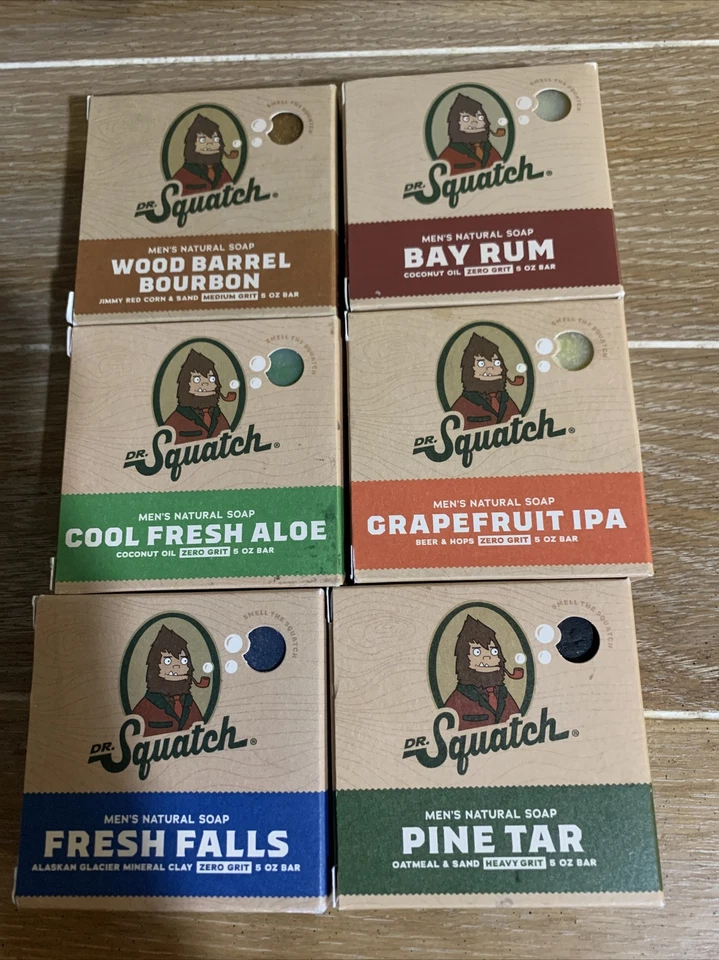 Dr. Squatch 6 Frosty Peppermint Natural Soap Bars 5 Oz. Ship