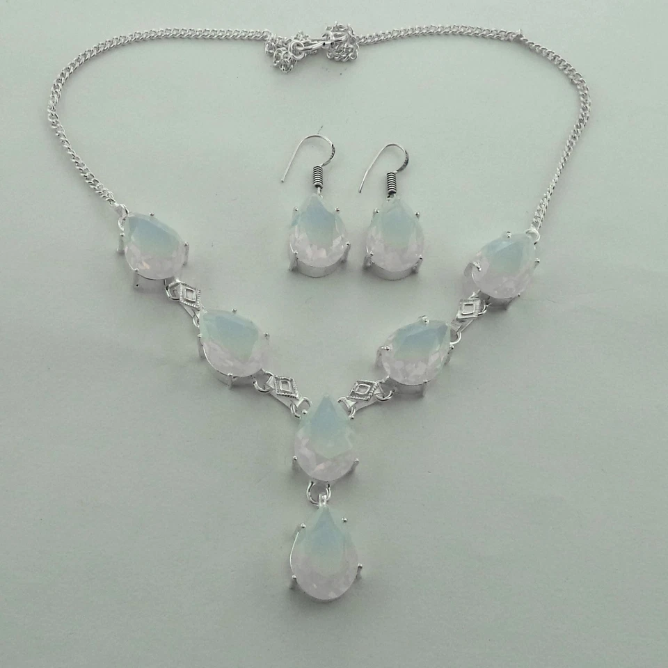 Collar de piedras preciosas de cuarzo Hydro Rose hecho a mano collar de joyería tamaño 18 pulgadas Foto 1 de 4