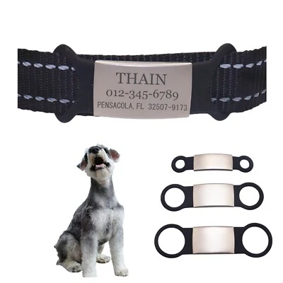 THAIN Custom Slide On Dog Cat ID Tag Engraved Personalised Name Pet Tag for Collar