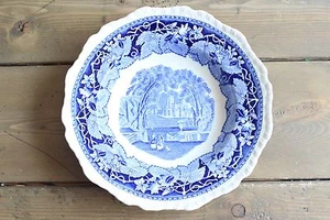 Antique Vintage MASONS Ironstone Flow Blue Bowl 9" - Picture 1 of 3