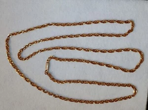 Vintage Jewelry - Gold Tone - Chain Necklace. Made In West Germany - 52 in Long - Picture 1 of 7