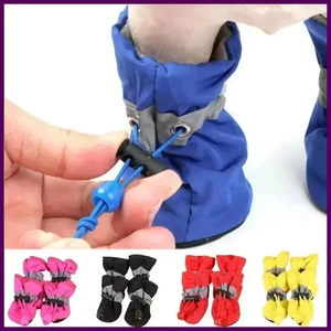 4 piezas Impermeable Mascota Perro Zapatos Antideslizantes Lluvia Nieve Botas para Perros Pequeños Gatos - Imagen 1 de 29