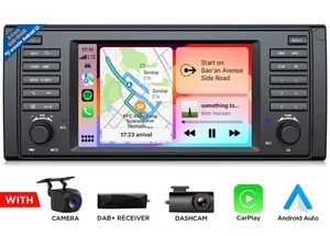 DAB+Für BMW 5er E39 7" Autoradio GPS Navi CarPlay Android 13 6+64G 4G LTE E39X6S - Bild 1 von 21