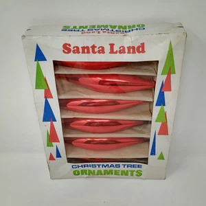 Vintage Santa Land Glass Christmas Tree Ornaments Tear Drop Decorations Holiday - Picture 1 of 11