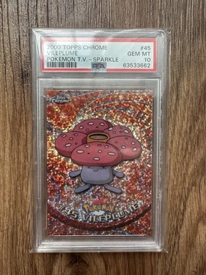 PSA 10 GEM MINT Vileplume Sparkle Chrome #45 Topps Chrome Series 1 Holo POP 18 - Image 1 of 2