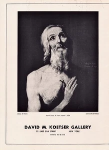 1957 JUSEPE de RIBERA Kunstgalerie Ausstellung 1-seitige Zeitschrift DRUCKANZEIGE - Bild 1 von 1