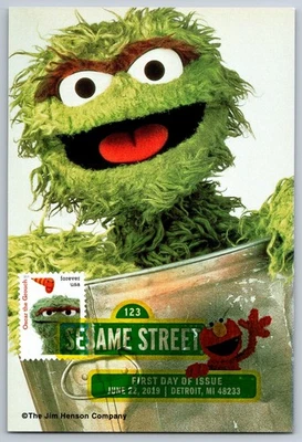 #5394g Sesame Street Oscar the Grouch FDC Maxi Card w/DCP Cancel - Image 1 of 2