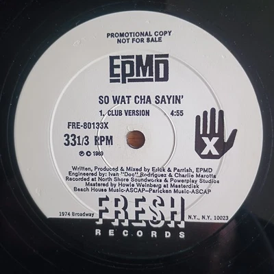 EPMD ‎– So Wat Cha Sayin' 12" US-1989 PROMO PRESS VG+ - Bild 1 von 2