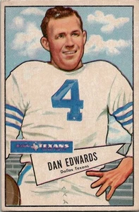 1952 Bowman Large DAN EDWARDS Dallas Texans #77 VG/EX Condition SET BREAK - Picture 1 of 2