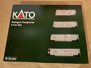 N Scale - Kato 106-4633 BNSF Bethgon Coalporter 8 car set W/ Coal Load - Picture 1 of 2
