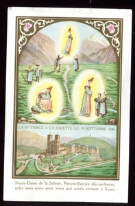 ANTIGUA TARJETA SAGRADA DE NUESTRA SEÑORA DE LA SALETTE - Imagen 1 de 2
