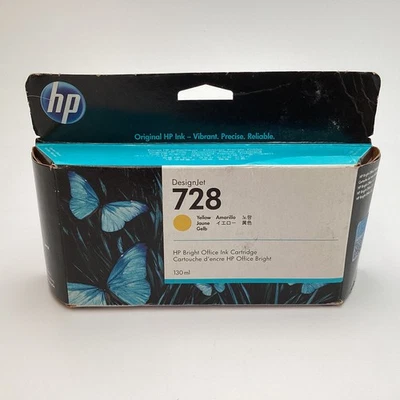 Cartucho de tinta amarilla HP DesignJet 728 130 ml F9J65A para impresora multifunción T730 T830 Foto 1 de 4