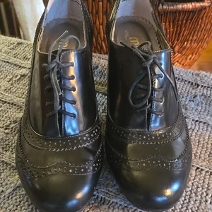 VINTAGE - ME TOO - Zapatos Oxford con tacón grueso - Talla 7 - Negro - Imagen 1 de 11