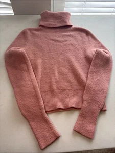 Zara Dusty Rose Turtle Neck Sweater Juniors Girl Medium - Picture 1 of 7