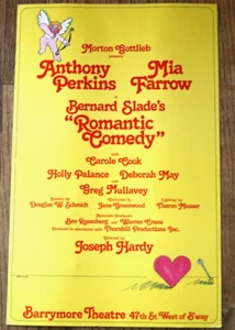 Tarjeta ventana teatro comedia romántica vintage 1979 Mia Farrow Anthony Perkins - Imagen 1 de 4