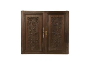 antique pair door panels doors cabinet carved wood reclaimed architectural salva - Picture 1 of 9