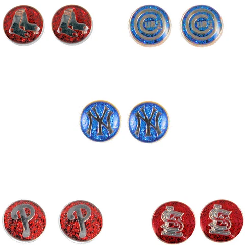 glitter earring post stud charm MLB Pick your team Cover