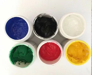 Sieb Zubehör 6 Farben Siebdruck Plastisol Tinte 1,1 Pfund/Flasche Zum Selbermachen - Bild 1 von 3