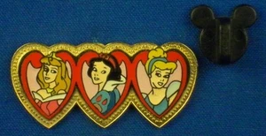 Aurora Snow White Cinderella Three Princesses in Hearts Disney Pin # 57425 - Picture 1 of 4