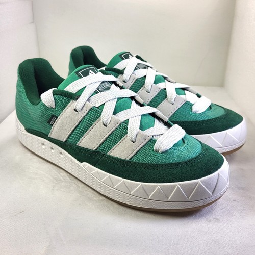 ADIDAS Adimatic Scarpe da Ginnastica Uomo Canapa Camoscio Verde Grigio UK9 (X369)