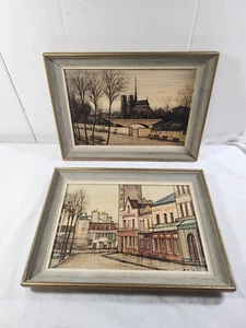 MCM French Parisian Landscape Scenes Notre Dame &Morning In Paris Print on Board - Picture 1 of 17
