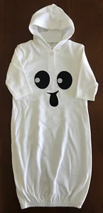Miniwear Baby Gown With Hoodie Unisex Sleepwear White Funny Ghost NWT Costume - Picture 1 of 8