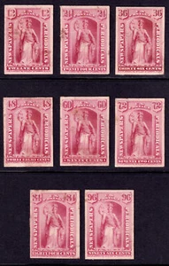 US Scott PR16P4-PR23P4, 1875 Newspapers Periodicals, rose, PROOFS - Picture 1 of 1