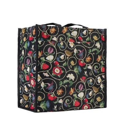 JACOBEAN DREAM SHOPPER BAG BLACK FLORAL TAPESTRY SIGNARE SHOPPING SHOULDER BAG  - Image 1 of 4
