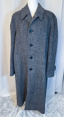 Vintage Harris Tweed Overcoat JoS. A. Bank Men’s 46 Long 100% Wool Scotland - Image 1 of 4