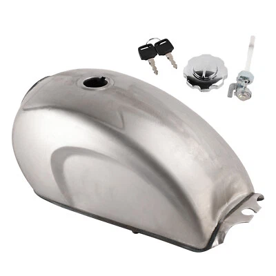 Raw Steel Cafe Racer Gas Tank Unpainted Motorcycle Fuel Retro Classic Scrambler - Image 1 of 4