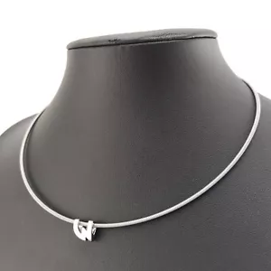 ⭐ Pierre Lang Halskette Collier Anhänger Strick Kette Perle Magnet Silber 87 ⭐ - Bild 1 von 3