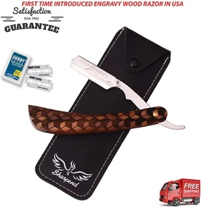 BARBER STRAIGHT CUT THROAT SALON SHAVING RAZOR SHAVETTE RASOI RASOIRS + BLADE - Picture 1 of 7