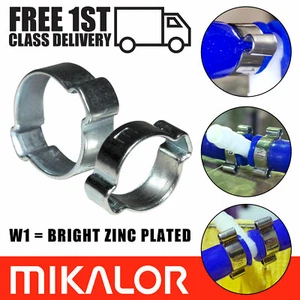 Doble Oreja O Clips Zinc Chapado Acero Combustible Aire Mikalor Manguera Abrazaderas Tubo Crimpado - Imagen 1 de 7
