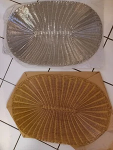 2 metallische Tischset Platzdeckchen Platzset golden und silberfarben - Bild 1 von 9