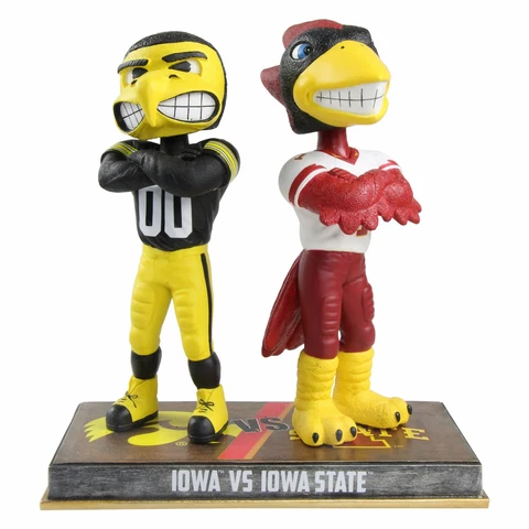 Herky & Cy Iowa Hawkeyes & Iowa State Cyclones Rivalry Bobblehead Cy-Hawk Series Cover