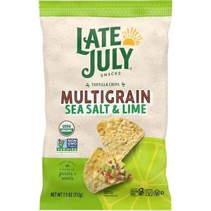 Late July Organic Tortilla Chips Multigrain Sea Salt And Lime 7.5 Oz - Picture 1 of 4