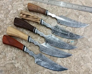 10.25" Lot of 5 Pcs ! Custom Made Beautiful Damascus steel Skinning knife (2517) - Picture 1 of 5