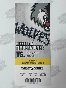 2010 Orlando Magic at Minnesota Timberwolves Ticket 1/1/10 - Picture 1 of 1