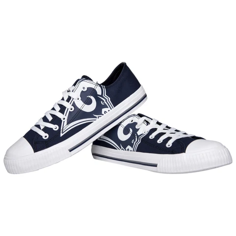 Los Angeles Rams NFL Men's Low Top Big Logo Canvas Shoes FREE SHIP Cover